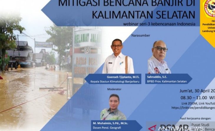 ULM Gelar Webinar Mitigasi Bencana Banjir di Kalimantan Selatan